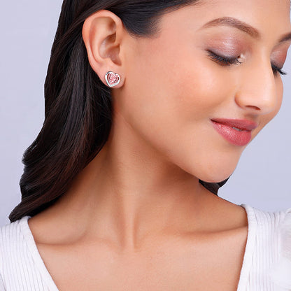 Silver Valentine Stud Earrings