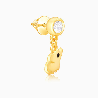Golden Elephant Charm Earrings