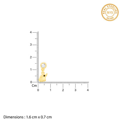 Golden Elephant Charm Earrings