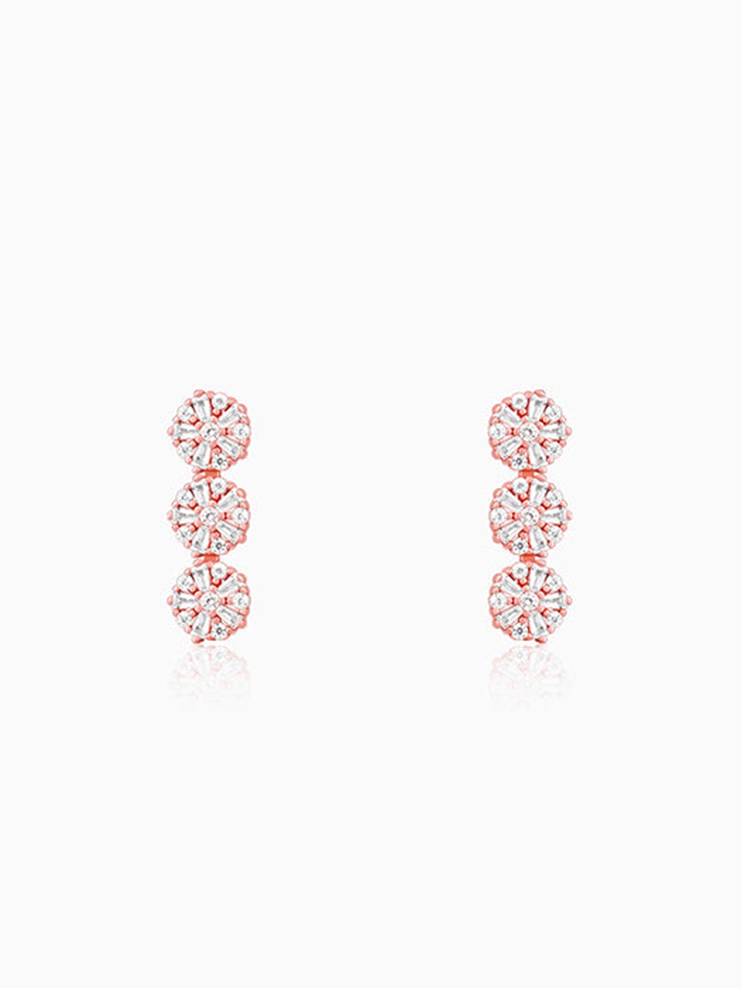 Rose Gold Studded Flower Earrings