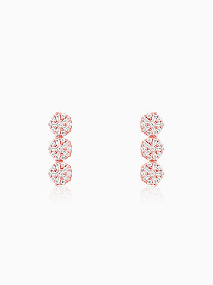 Rose Gold Studded Flower Earrings