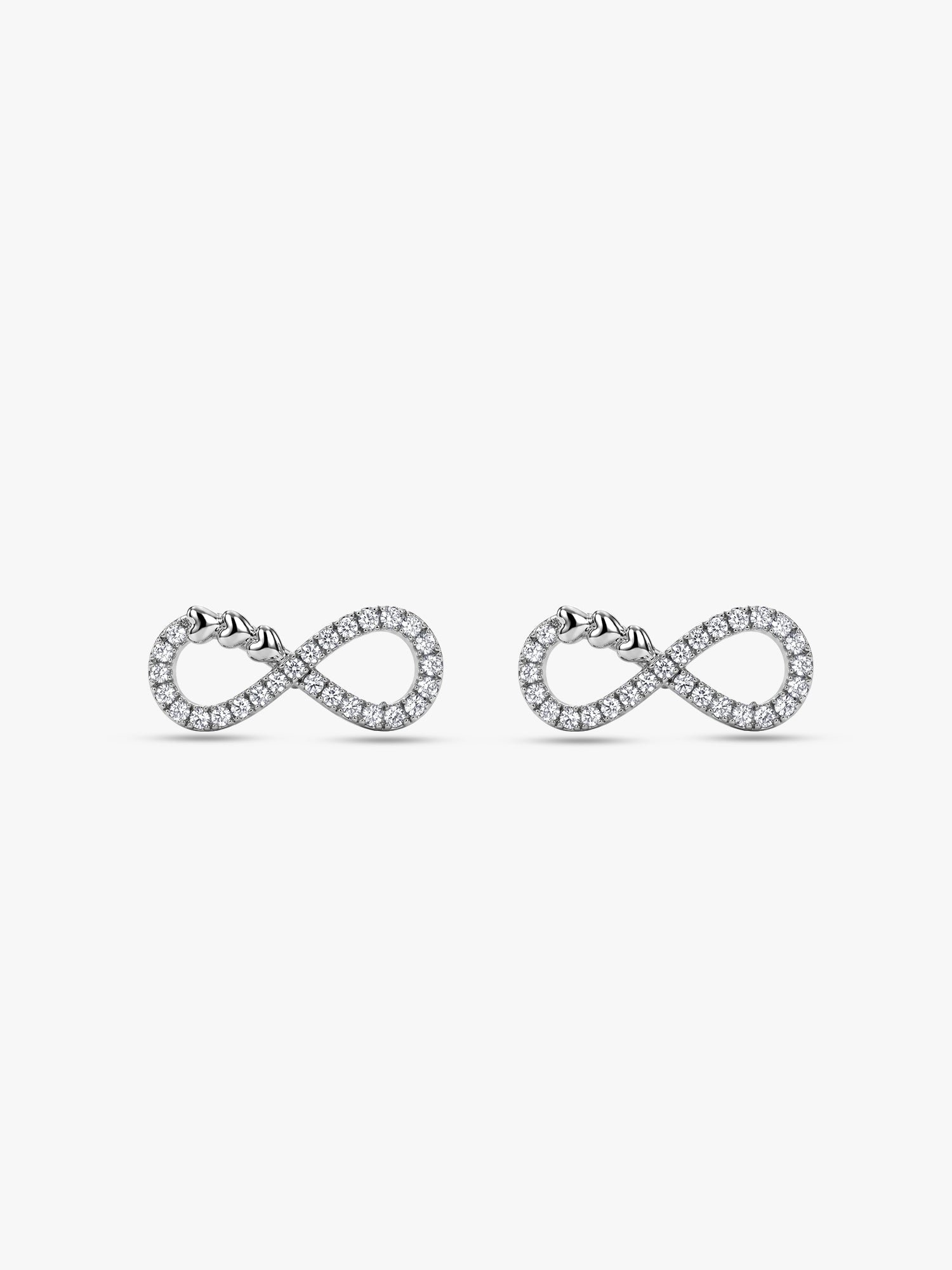 Silver Infinity Heart Earrings