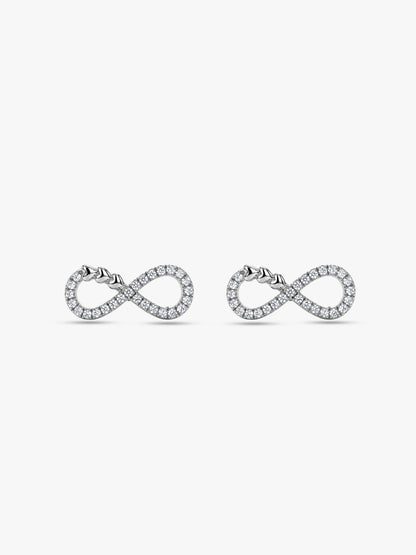 Silver Infinity Heart Earrings