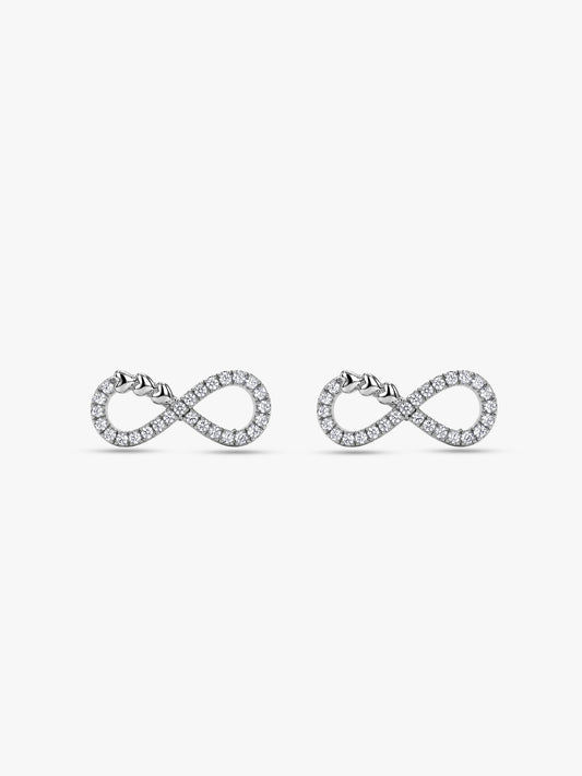 Silver Infinity Heart Earrings