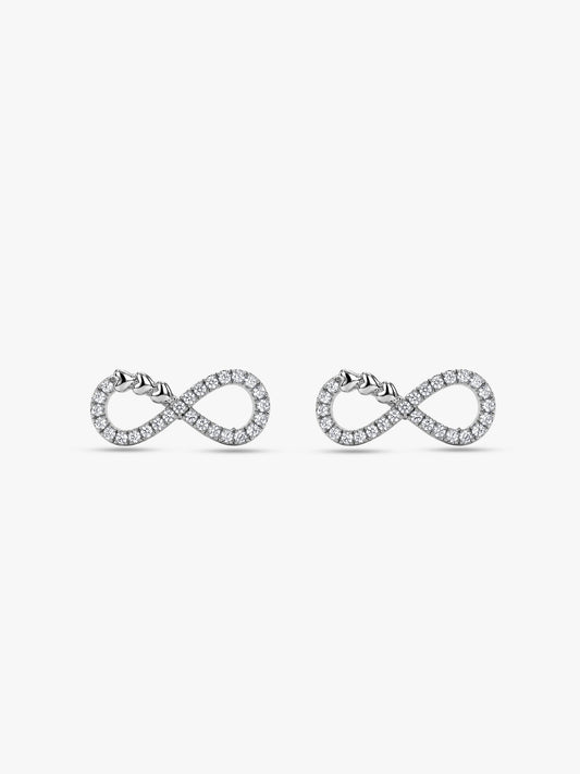 Silver Infinity Heart Earrings