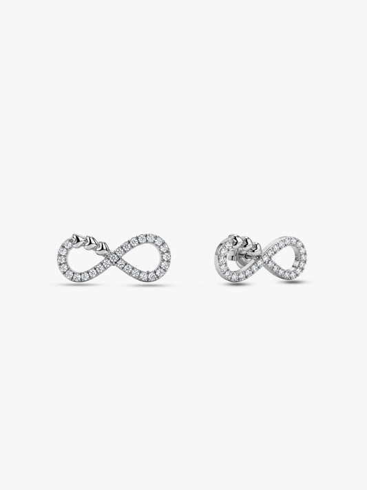 Silver Infinity Heart Earrings