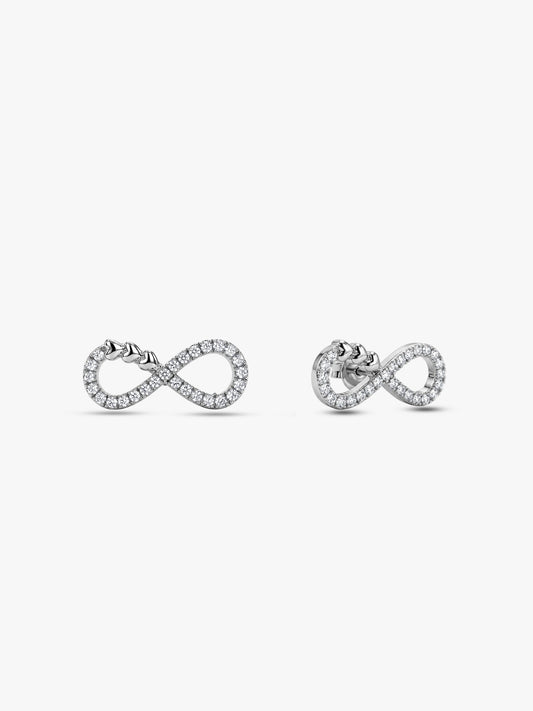 Silver Infinity Heart Earrings