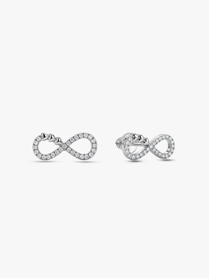 Silver Infinity Heart Earrings