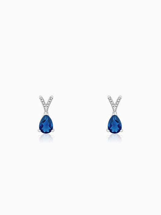 Silver Midnight Blue Earrings