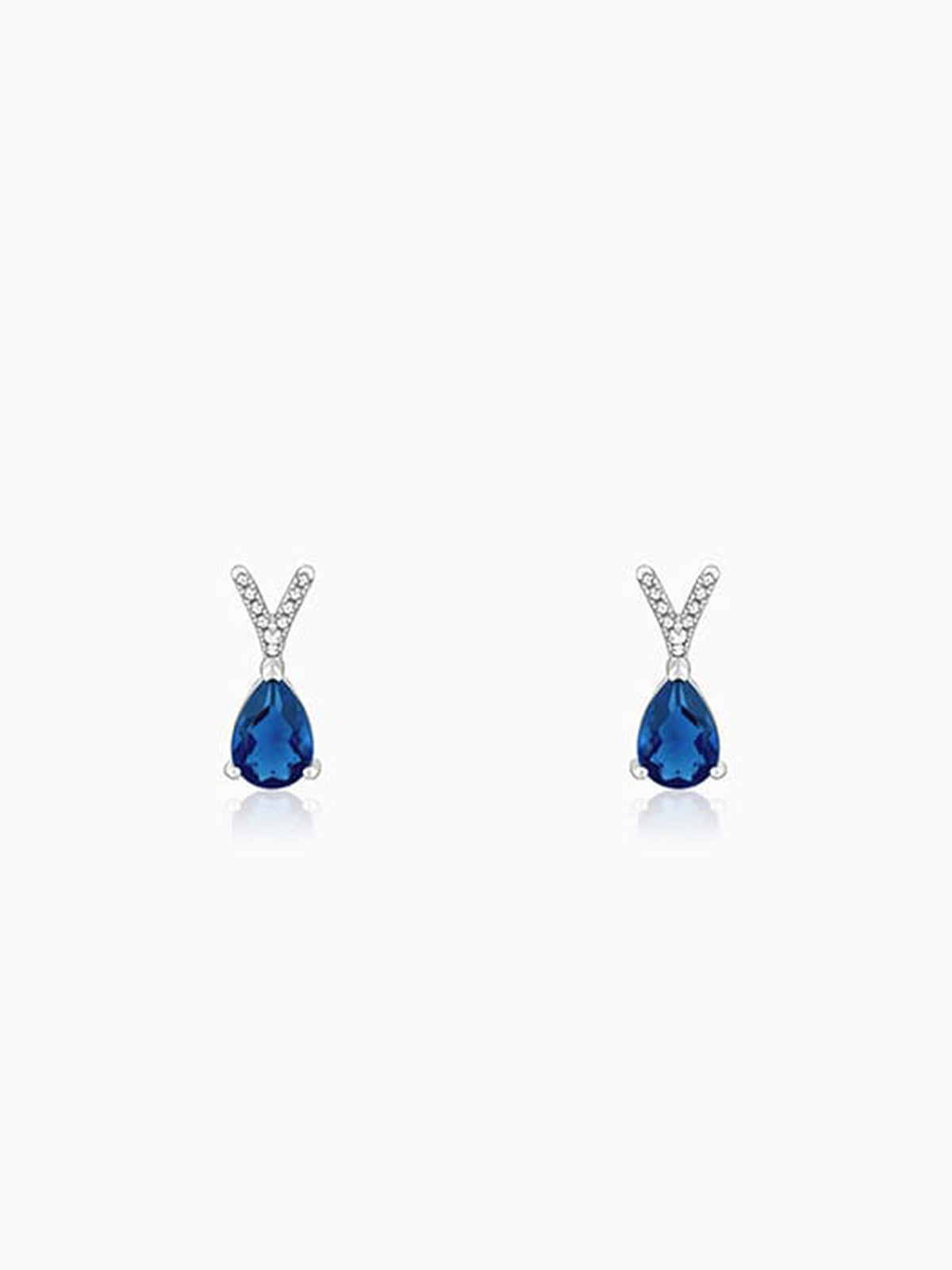 Silver Midnight Blue Earrings
