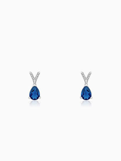 Silver Midnight Blue Earrings
