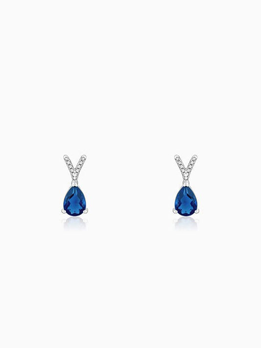 Silver Midnight Blue Earrings