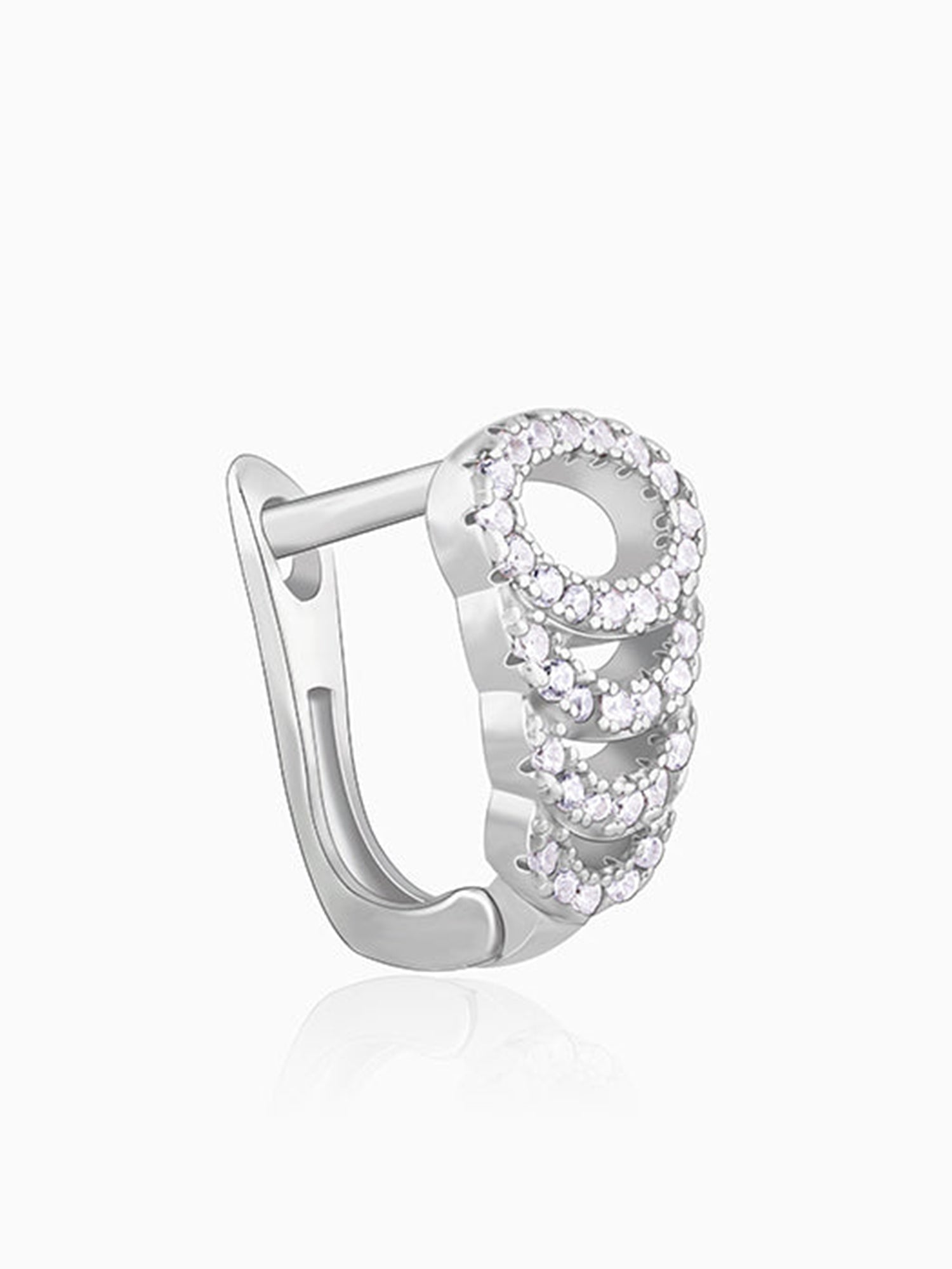 Silver Zircon Elegant Loop Earrings