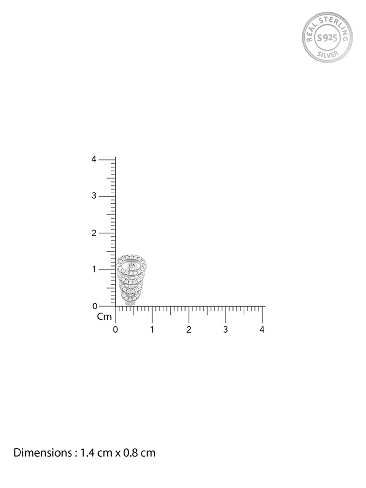 Silver Zircon Elegant Loop Earrings