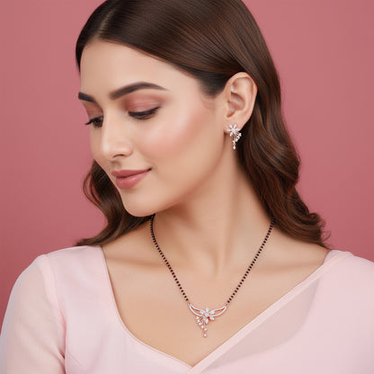Rose Gold Floral Love Bond Mangalsutra Set