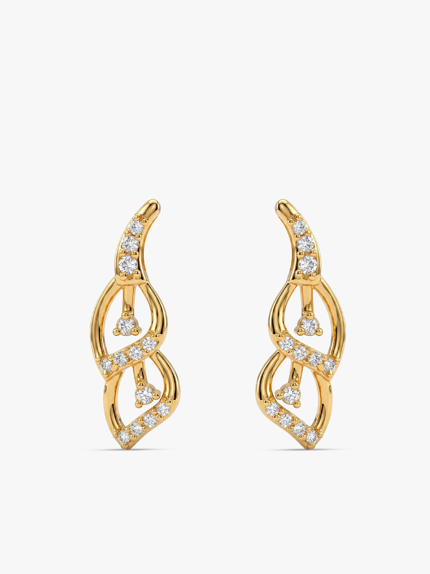 Golden Tiered Shine Earrings