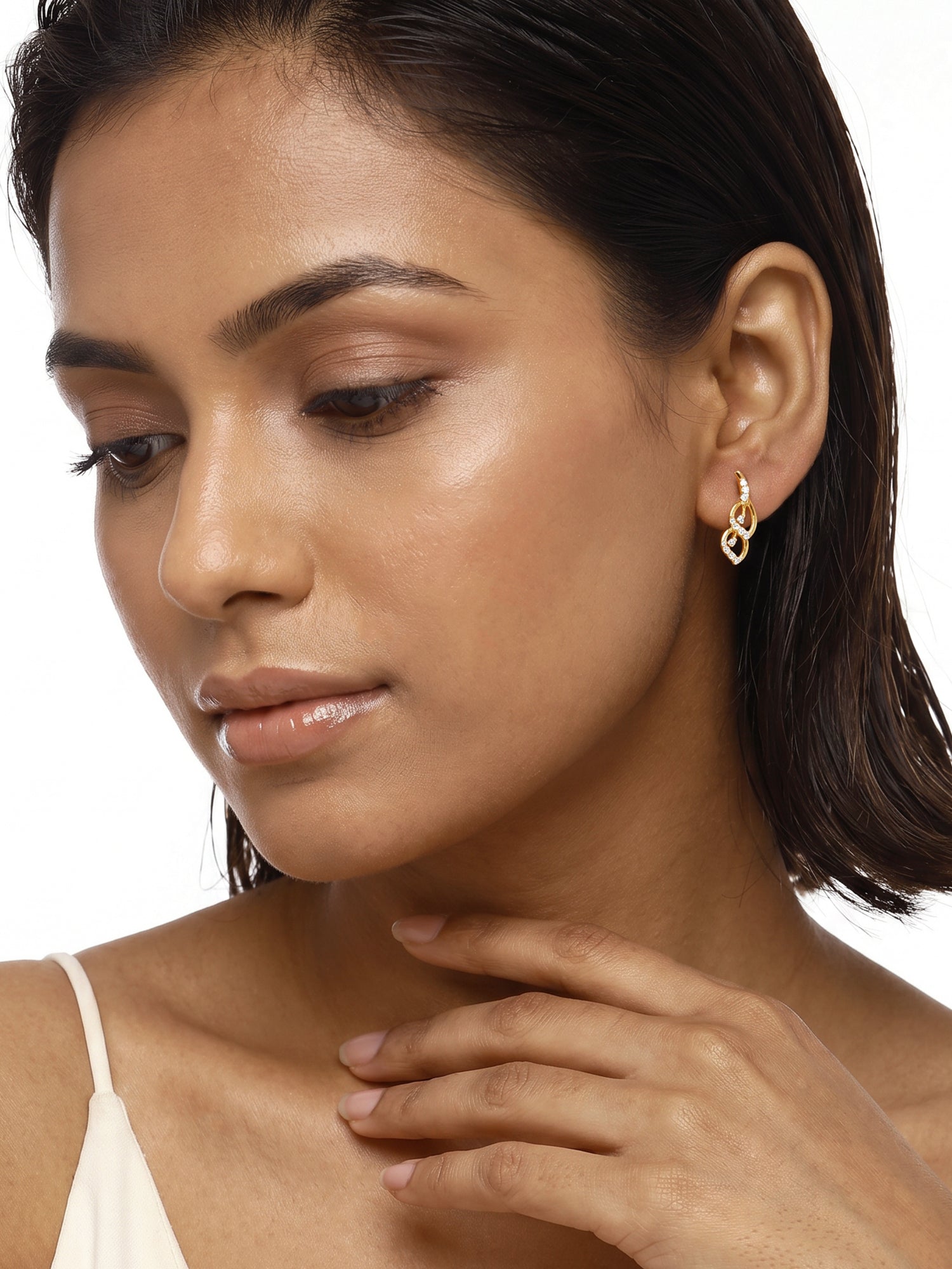 Golden Tiered Shine Earrings
