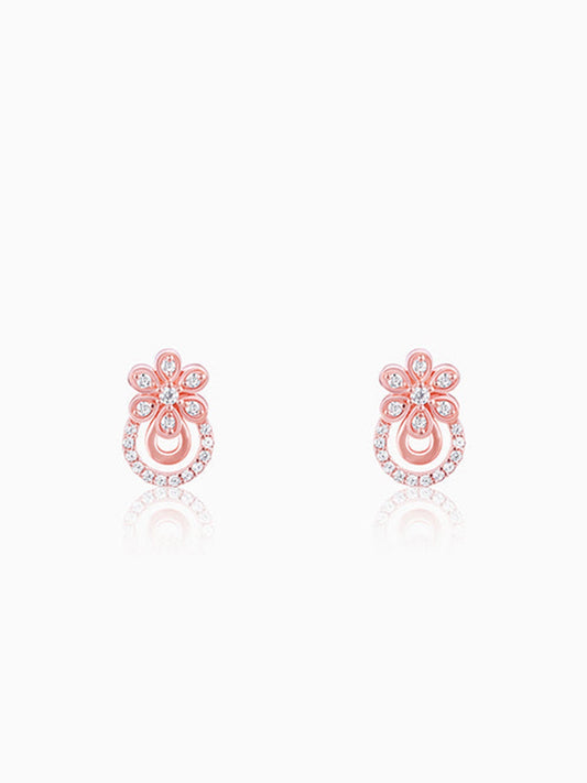 Rose Gold Floral Arch Earrings
