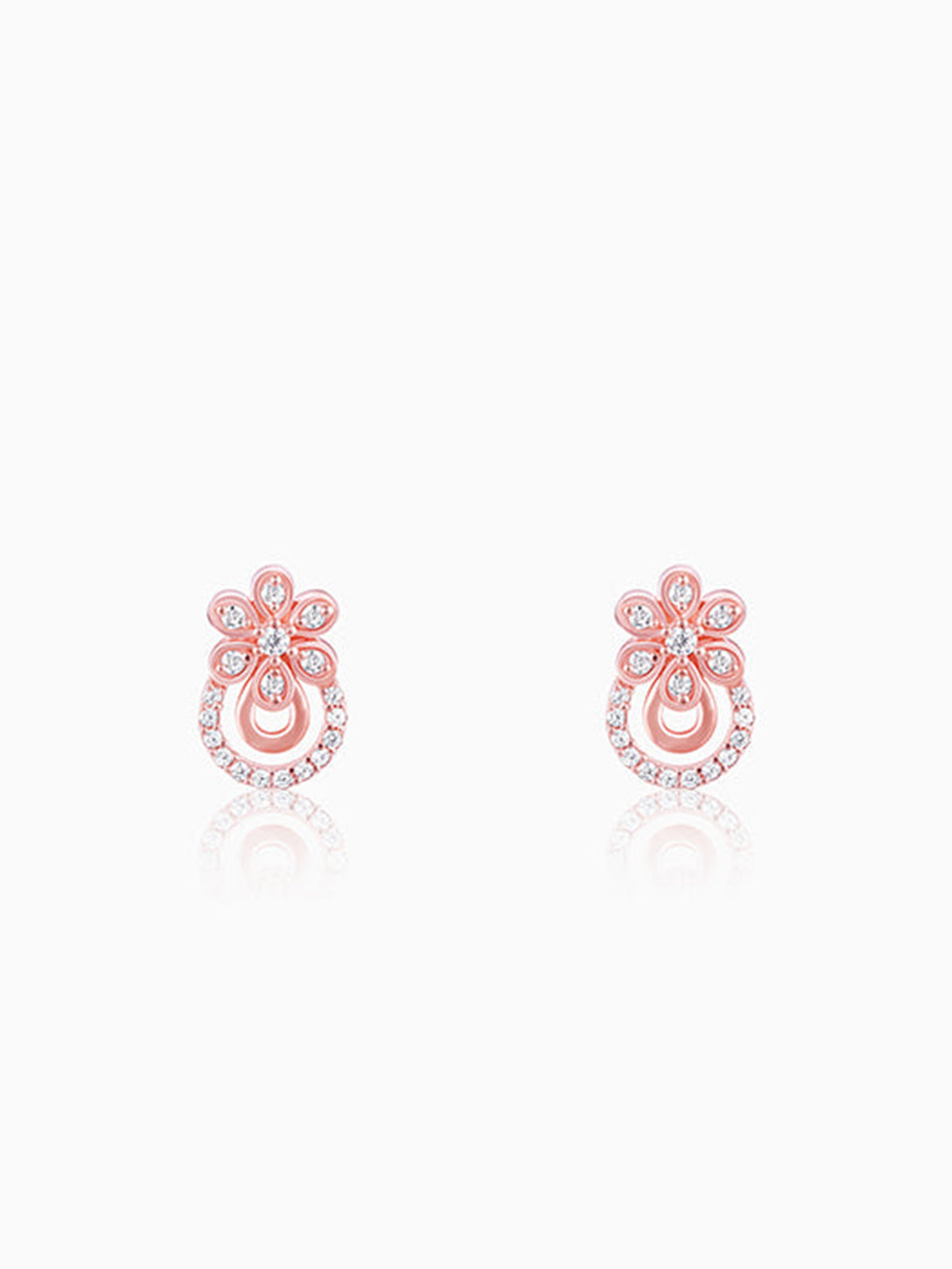 Rose Gold Floral Arch Earrings