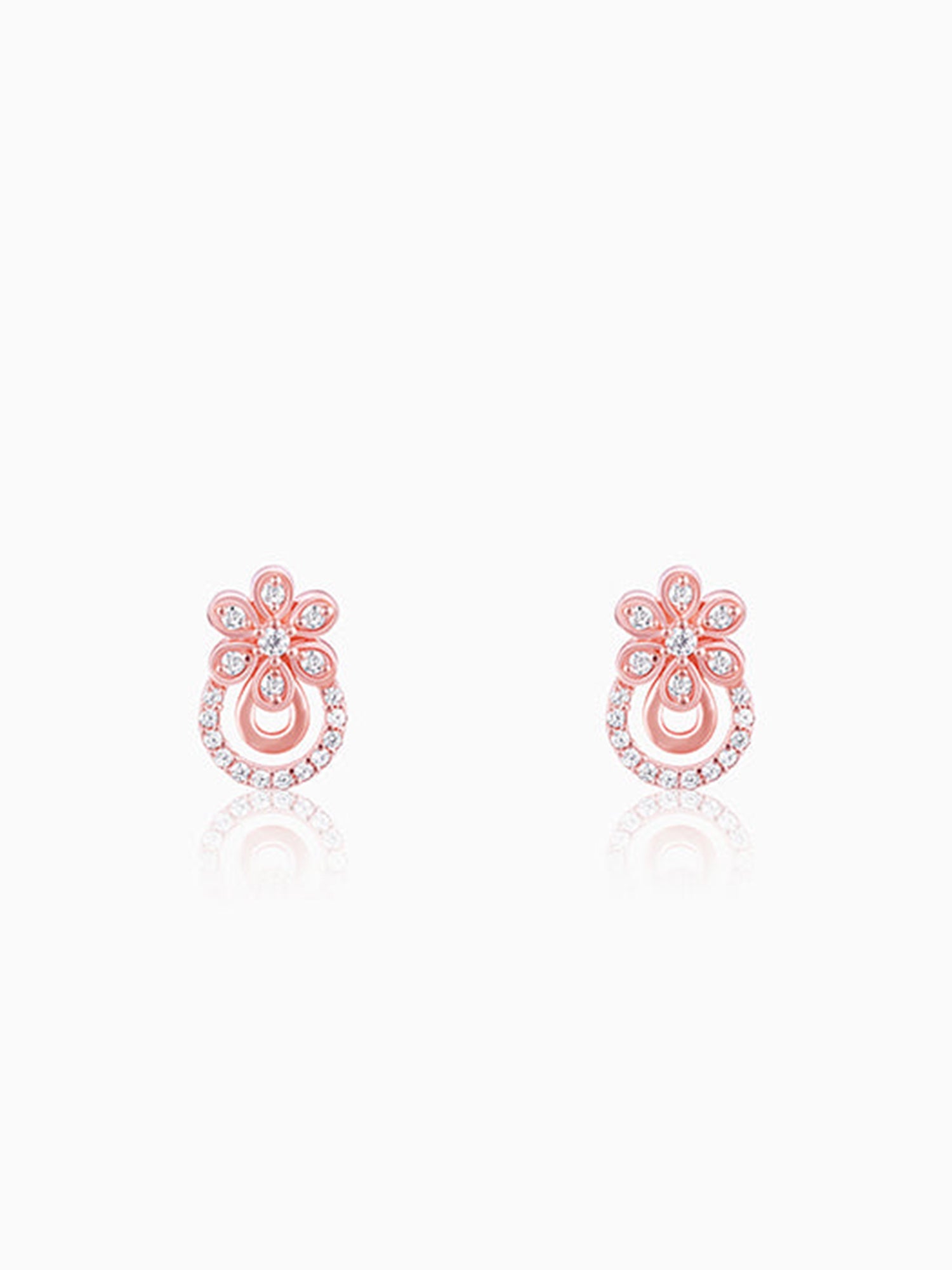 Rose Gold Floral Arch Earrings
