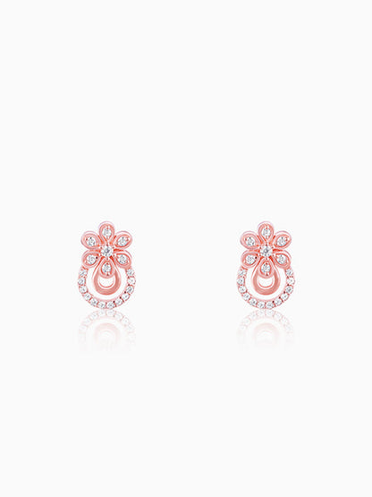 Rose Gold Floral Arch Earrings
