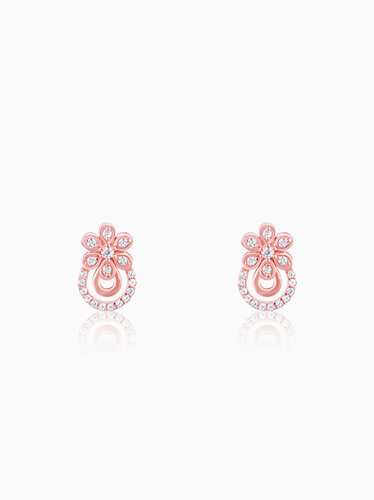 Rose Gold Floral Arch Earrings