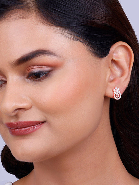 Rose Gold Floral Arch Earrings