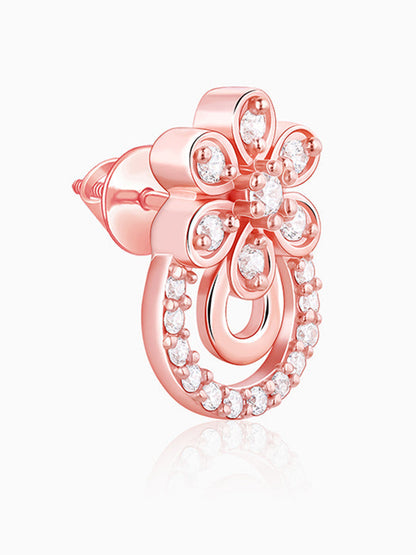 Rose Gold Floral Arch Earrings
