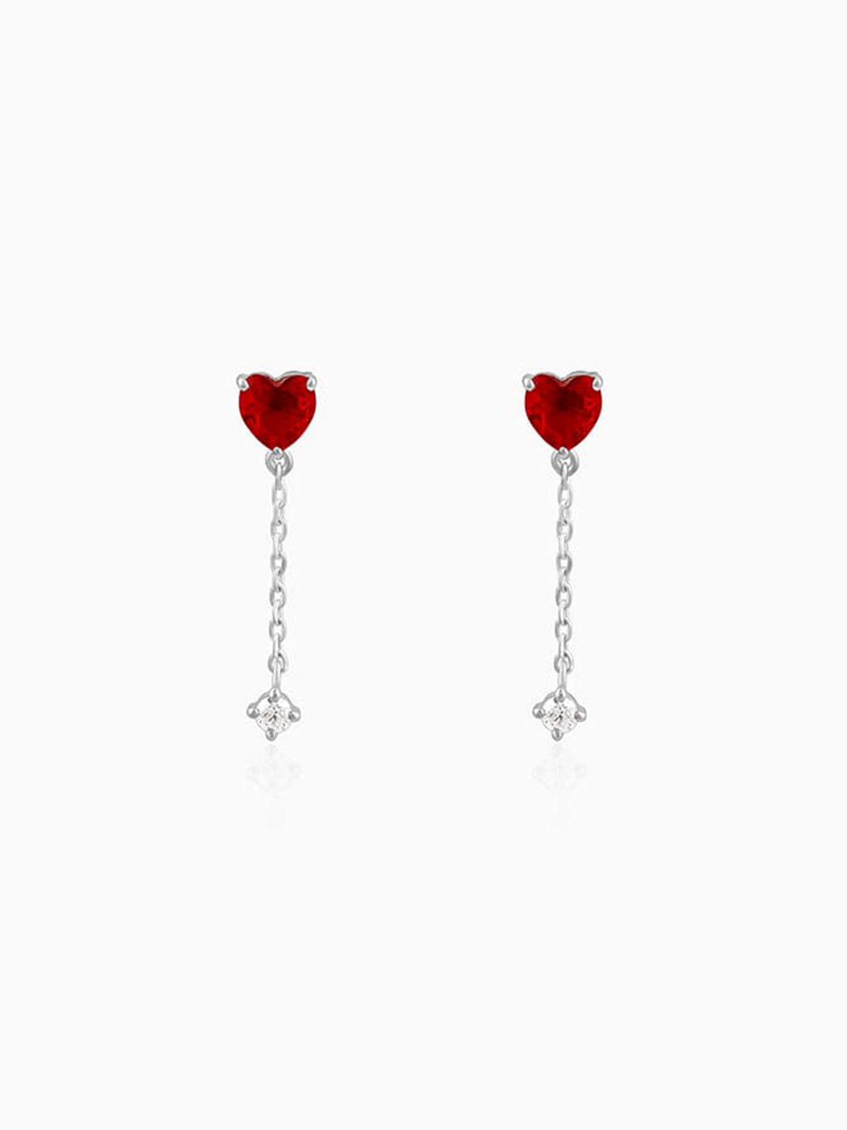 Silver Heart Drop Danglers