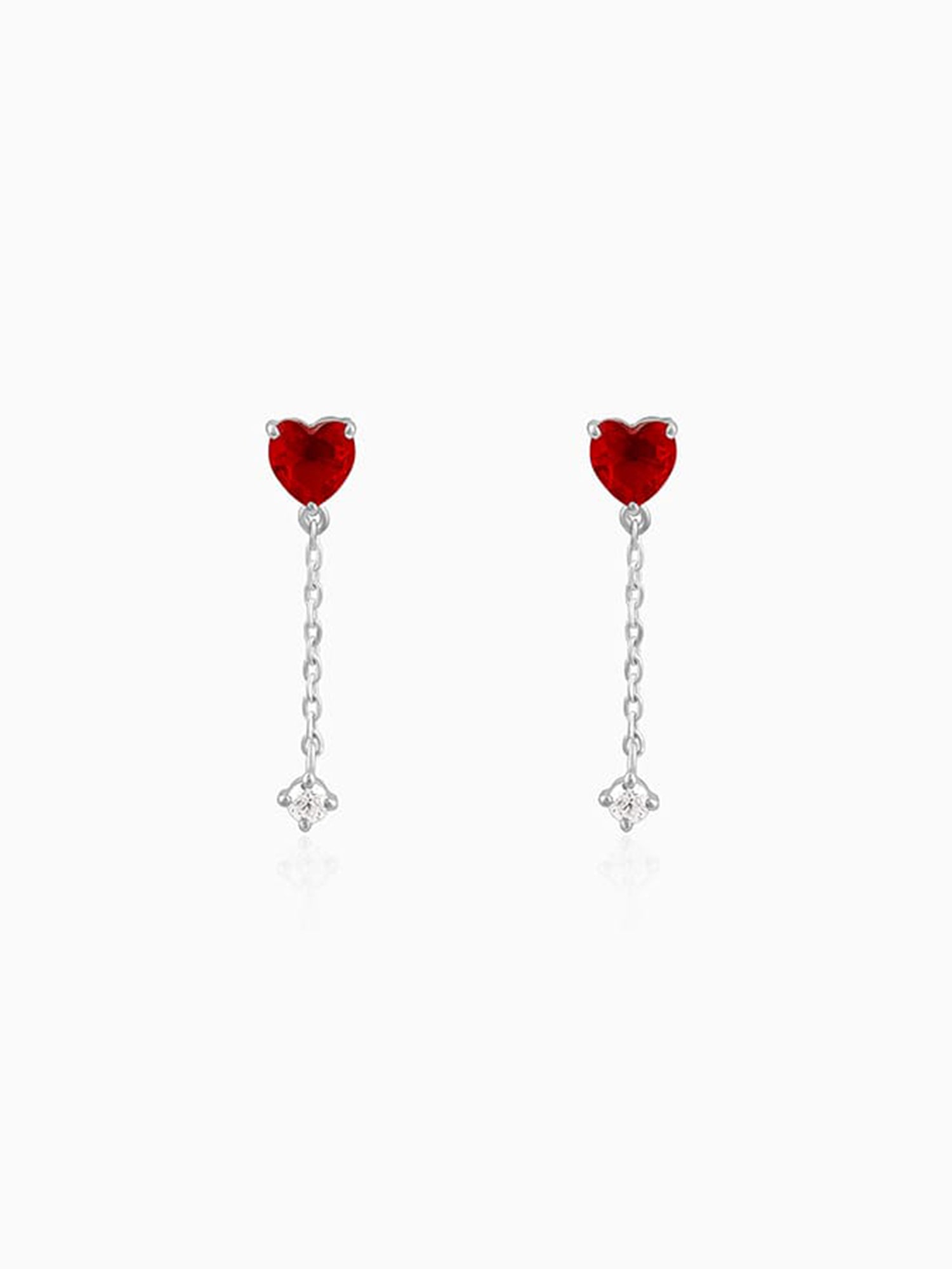 Silver Heart Drop Danglers