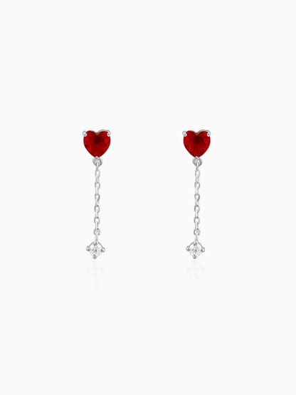 Silver Heart Drop Danglers