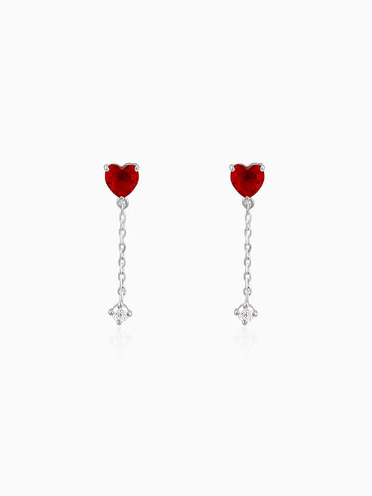 Silver Heart Drop Danglers