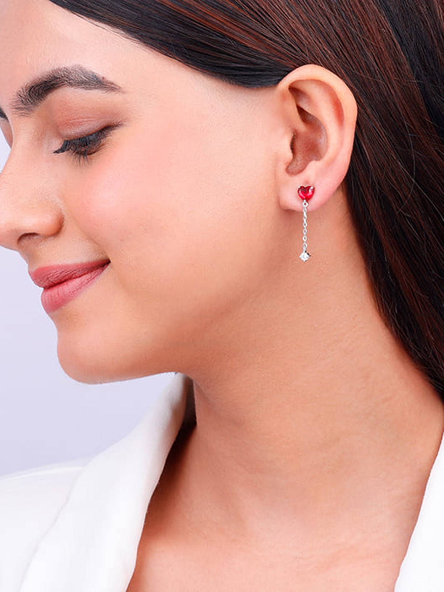 Silver Heart Drop Danglers