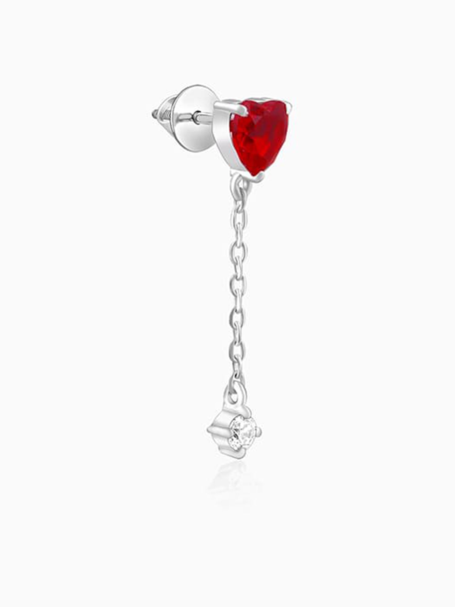 Silver Heart Drop Danglers
