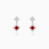 Silver Princess in Red Earrings