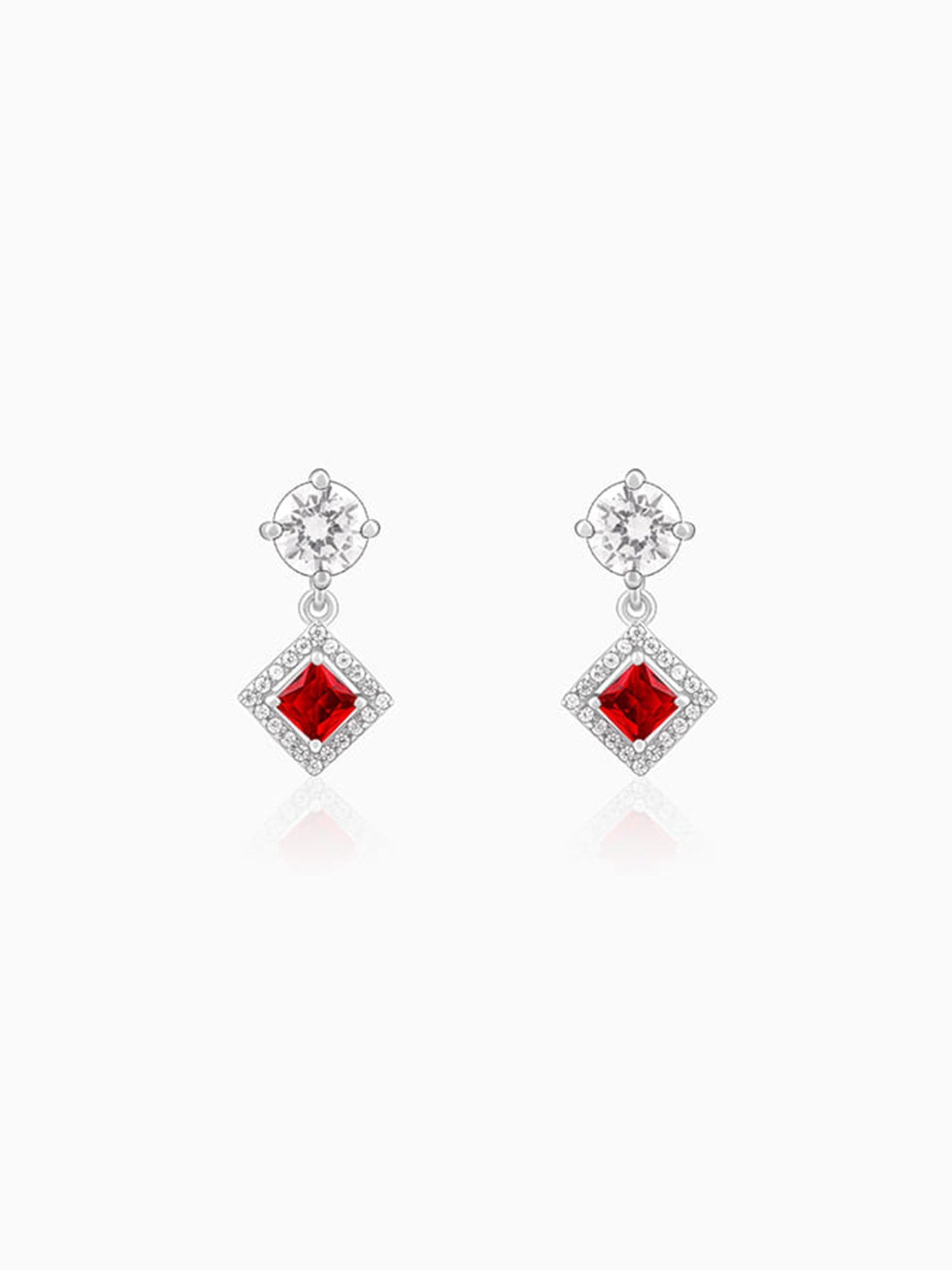 Silver Princess in Red Earrings