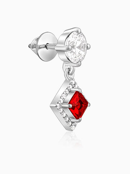 Silver Princess in Red Earrings