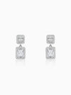 Silver Zircon Bold Baguette Earrings