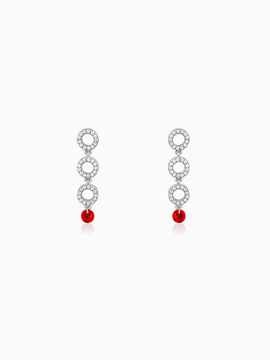 Silver Love in Circles Earrings