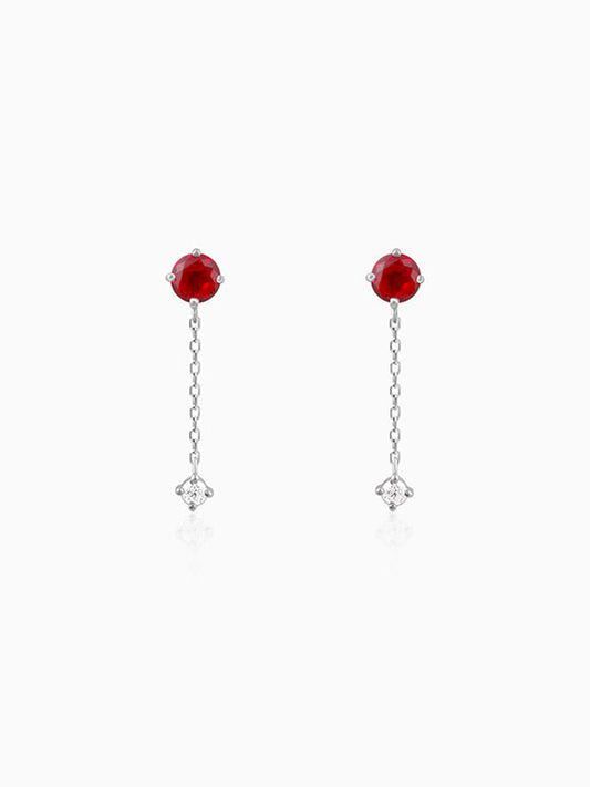Silver Cherry Drop Danglers