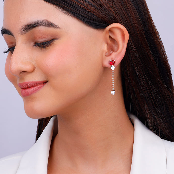 Buy LOVE AND HAPPINESS SILVER EARRINGS for Women Online in India