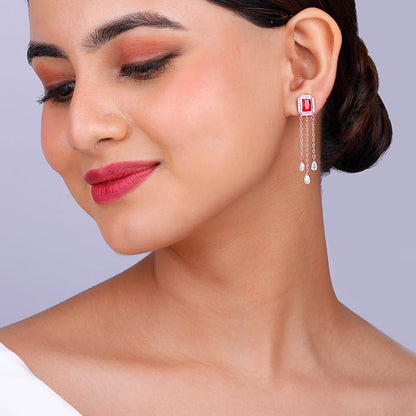 Rose Gold Raining Love Earrings