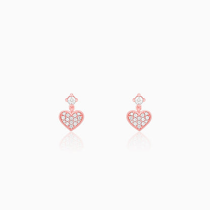 Rose Gold Pretty Heart Earrings