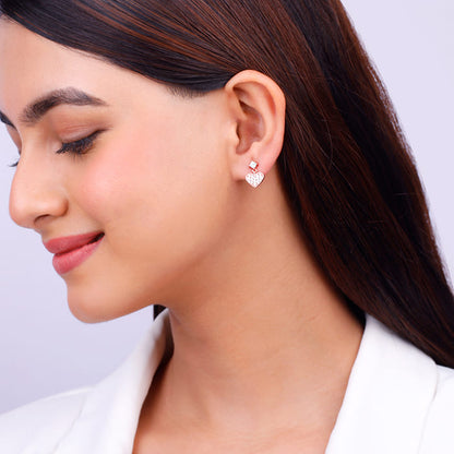Rose Gold Pretty Heart Earrings