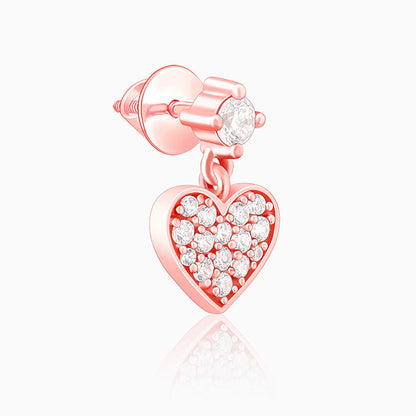Rose Gold Pretty Heart Earrings