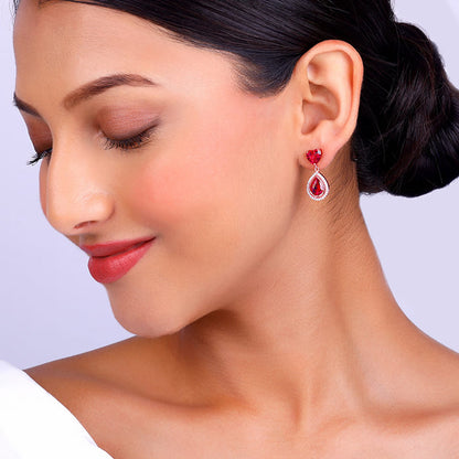 Rose Gold Love in Pink Earrings