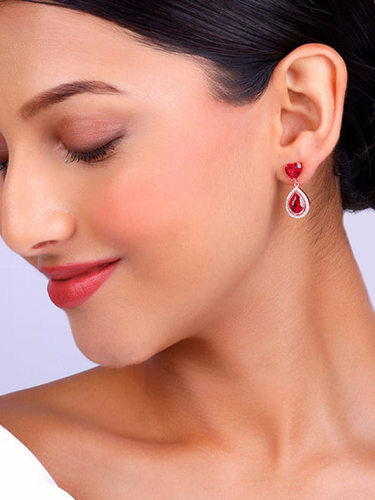 Rose Gold Love in Pink Earrings