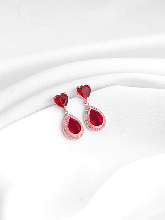 Rose Gold Love in Pink Earrings