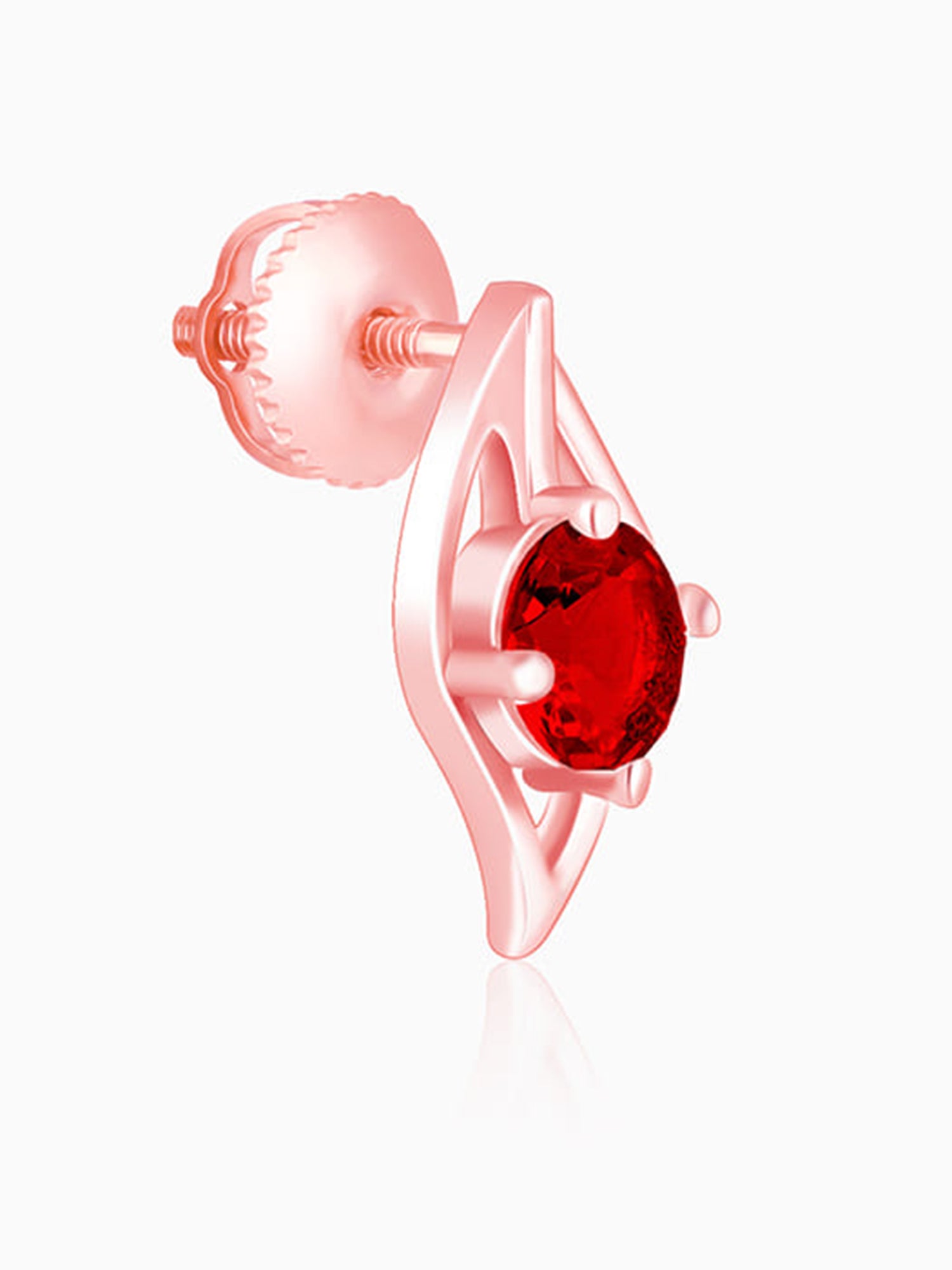 Rose Gold Falling Dew in Red Earrings