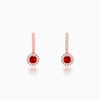 Rose Gold Red Drizzle Drop Earrings
